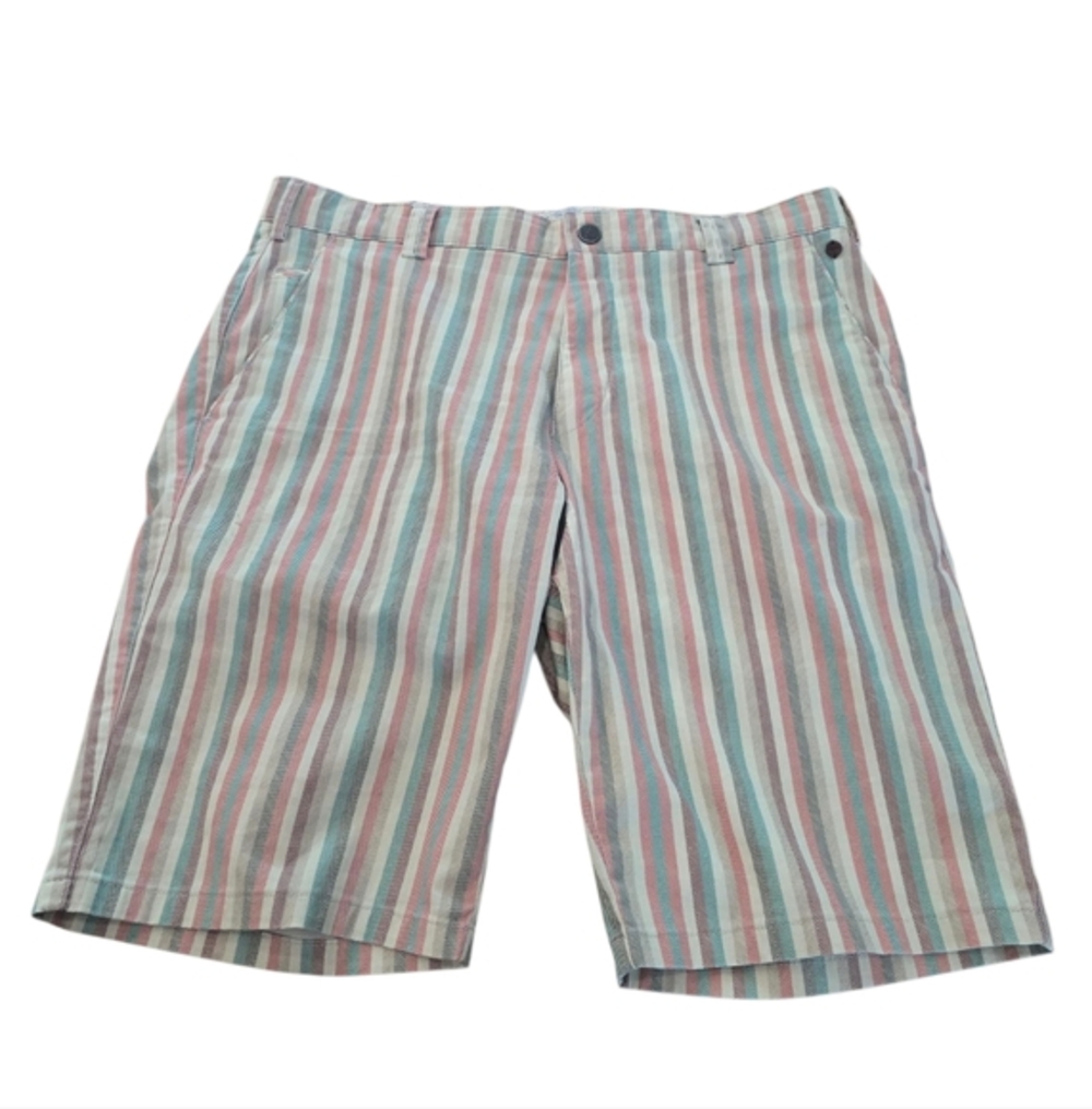 Meyer Cotton Blend Casual Shorts Size 50 (34 US) B-Palma In Beige/Red/Green